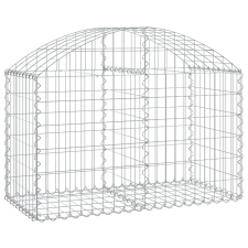 vidaXL íves horganyzott vas gabion kosár 100x50x60/80 cm (153433) kerti tárolás