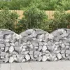 vidaXL íves horganyzott vas gabion kosár 100x50x80/100 cm