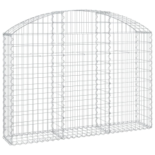vidaXL íves horganyzott vas gabion kosár 150x30x100/120 cm (153445) kerti tárolás