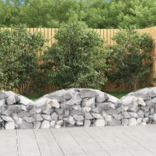 vidaXL íves horganyzott vas gabion kosár 150x30x40/60 cm kerti dekoráció