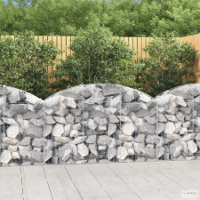 vidaXL Íves horganyzott vas gabion kosár 150x30x80/100 cm kerti tárolás