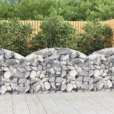 vidaXL íves horganyzott vas gabion kosár 150x30x80/100 cm kerti tárolás