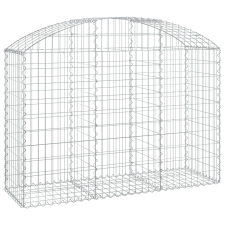 vidaXL íves horganyzott vas gabion kosár 150x50x100/120 cm (153455) kerti tárolás