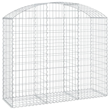 vidaXL íves horganyzott vas gabion kosár 150x50x120/140 cm (153456) kerti tárolás