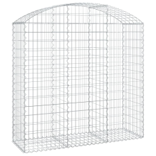 vidaXL íves horganyzott vas gabion kosár 150x50x140/160 cm (153457) kerti tárolás
