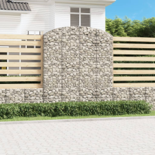 vidaXL íves horganyzott vas gabion kosár 200x30x220/240 cm kerti dekoráció