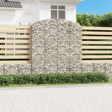 vidaXL íves horganyzott vas gabion kosár 200x30x220/240 cm kerti tárolás