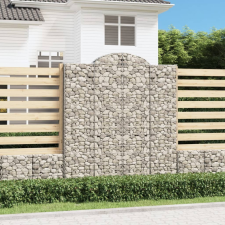 vidaXL íves horganyzott vas gabion kosár 200x30x220/240 cm kerti tárolás