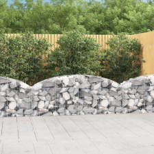 vidaXL íves horganyzott vas gabion kosár 200x30x60/80 cm kerti dekoráció