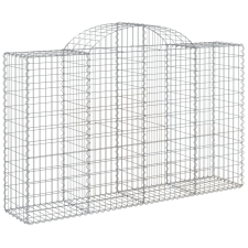 vidaXL íves horganyzott vas gabion kosár 200x50x120/140 cm (153496) kerti tárolás