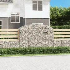 vidaXL íves horganyzott vas gabion kosár 200x50x140/160 cm kerti tárolás
