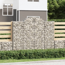 vidaXL íves horganyzott vas gabion kosár 200x50x160/180 cm kerti tárolás