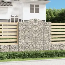 vidaXL íves horganyzott vas gabion kosár 200x50x200/220 cm kerti tárolás