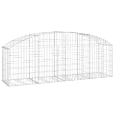 vidaXL íves horganyzott vas gabion kosár 200x50x60/80 cm (153473) kerti tárolás