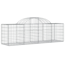 vidaXL íves horganyzott vas gabion kosár 200x50x60/80 cm (153493) kerti tárolás
