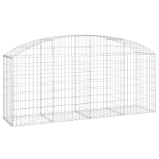 vidaXL íves horganyzott vas gabion kosár 200x50x80/100 cm (153474) kerti tárolás