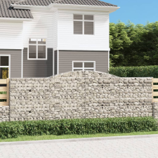 vidaXL íves horganyzott vas gabion kosár 400x30x140/160 cm kerti dekoráció