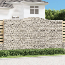 vidaXL íves horganyzott vas gabion kosár 400x30x220/240 cm kerti dekoráció