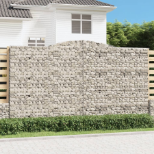 vidaXL íves horganyzott vas gabion kosár 400x50x220/240 cm kerti dekoráció