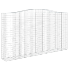 vidaXL íves horganyzott vas gabion kosár 400x50x220/240 cm (153421) kerti tárolás