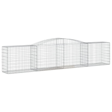 vidaXL íves horganyzott vas gabion kosár 400x50x80/100 cm (153534) kerti tárolás