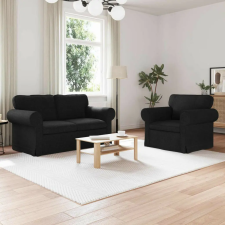 vidaXL Kanapé 2 pcs Fekete bútor