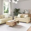  vidaXL Kanapé 3 pcs Krém 221 x 80 x 80 cm Lábbal kevert anyag