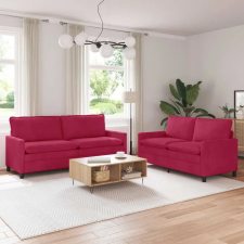 vidaXL Kanapé Szett 2 pcs Bordó Bársony bútor