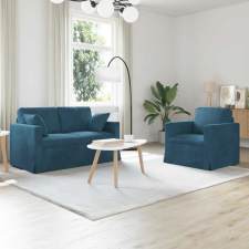 vidaXL Kanapé Szett 2 pcs Kék 138 x 78 x 80 cm Bársony bútor