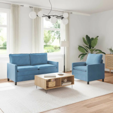 vidaXL Kanapé Szett 2 pcs Kék Szövet bútor