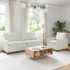 vidaXL Kanapé Szett 2 pcs Krémszínű Bársony bútor