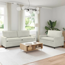 vidaXL Kanapé Szett 2 pcs Krémszínű Bársony bútor