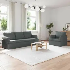 vidaXL Kanapé Szett 2 pcs Sötétszürke 201 x 80 x 85 cm szövet bútor