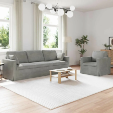 vidaXL Kanapé Szett 2 pcs Világosszürke 228 x 78 x 80 cm Bársony bútor