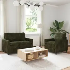 vidaXL Kanapé Szett 2 pcs Zöld Poliészter bútor