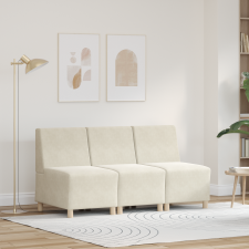 vidaXL Kanapék Székek 3 pcs Krém 55 x 74 x 82 cm Bársony bútor