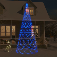 vidaXL karácsonyfa zászlórúdon 1400 kék LED-del 500 cm karácsonyi dekoráció