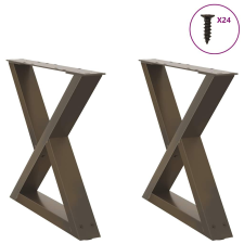 vidaXL Kávéasztal lábak 2 db Natúr acél 50x(42-43,3) cm Acél bútor