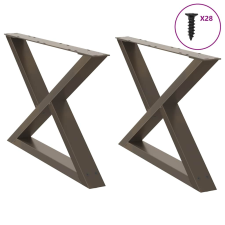 vidaXL Kávéasztal lábak 2 db Natúr acél 70x(42-43,3) cm Acél bútor