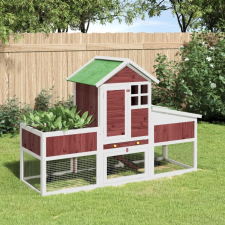 vidaXL Kávébarna tömör fenyőfa nyúlketrec 170 x 63 x 113 cm ketrec, szállítóbox rágcsálóknak