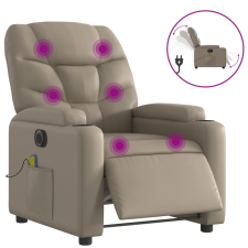 vidaXL kávészínű műbőr elektromos dönthető masszázsfotel (3204657) masszázsfotel
