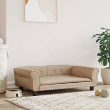 vidaXL kávészínű műbőr kutyaágy 95x55x30 cm szállítóbox, fekhely kutyáknak