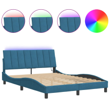 vidaXL kék bársony ágykeret LED-világítással 120 x 200 cm (3213773) ágy és ágykellék