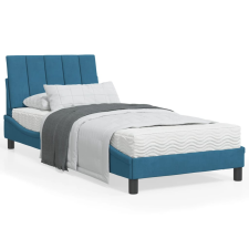 vidaXL kék bársony ágykeret LED-világítással 90 x 190 cm ágy és ágykellék
