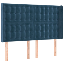 vidaXL kék bársony fejtámla szárnyakkal 147x16x118/128 cm (3120066) ágy és ágykellék