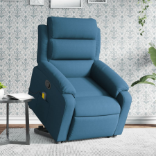 vidaXL kék bársony felállást segítő dönthető masszázsfotel masszázsfotel