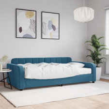 vidaXL kék bársony heverő matraccal 100 x 200 cm ágy és ágykellék