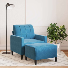 vidaXL kék bársony kanapéfotel lábtartóval 60 cm bútor