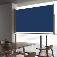 vidaXL Kék behúzható oldalsó teraszi napellenző 140 x 300 cm kerti dekoráció