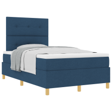 vidaXL Kék Box Spring Ágy Matraccal Kis Kétszemélyes Szövet (3339608) ágy és ágykellék